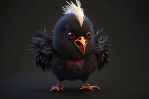 The Cool Black Chicken that Looks Like a Vampire photo