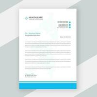 Flat medical healthcare letterhead template design for hospital vector