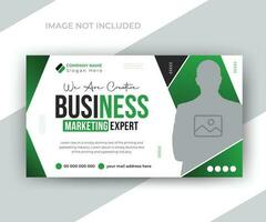 Online video thumbnail social media ads promotions customizable web banner template for business vector