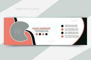Modern and minimalist business email signature or email footer template design vector