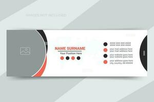 Modern and minimalist business email signature or email footer template design vector