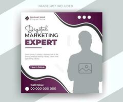 Digital marketing expert social media post and web banner design template vector