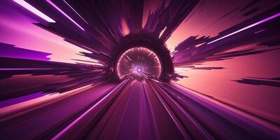 Warping Through Dimensions Abstract Representation of a Time Tunnel Leading to a Portal photo