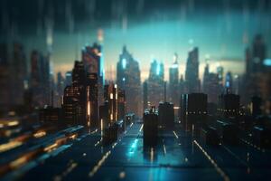 Energy-Positive City Futuristic Metropolis Powered by Buildings photo