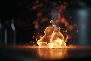 Vibrant 3D Illustration Depicting the Chemical Process of Combustion in Action photo