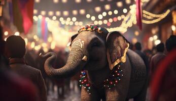 The Golden Adorned Indian Elephant A Majestic Display of Culture and Tradition photo