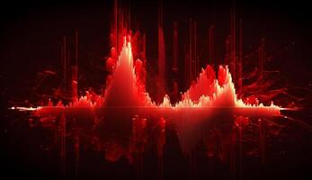 Ruby Radiance Abstract Red Frequencies on Dark Background photo