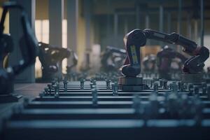 Automated Manufacturing with AI-Powered Robots in a Factory photo