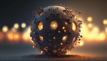 Explosive Blast Capturing the Moment of a Exploding Ball Bomb photo