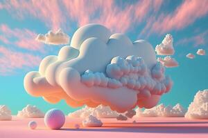 colorful cotton candy in soft color for background photo