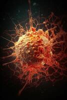 Exploring the Intricacies of Cellular Life A Mesmerizing 3D Illustration Showcasing the Microscopic World of Cancer Cells photo