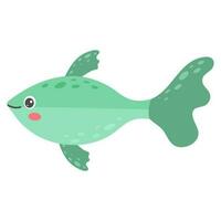 Cartoon fish. Sea animal. Vector illustration.