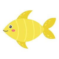 dibujos animados pez. mar animal. vector ilustración.
