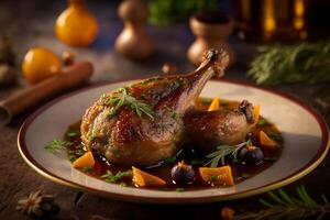 Succulent Confit de Canard with Savory Herbs and Spices photo