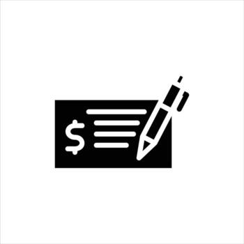 cheque icon with isolated vektor and transparent background vector