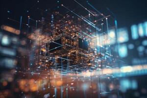 AI-Powered Architecture Illustrating the Future of Industry Control with AI photo