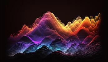 Vibrant Spectrum on Dark Canvas An Abstract Composition of Colorful Frequencies photo