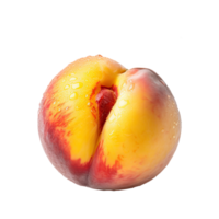 Isolated Fresh Peach with Water Drops Closeup on Transparent Backgrouond. . png