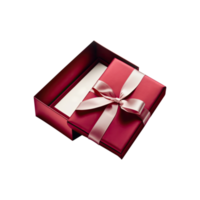 3D Render of Open Gift Box With Pink Bow Ribbon Icon. png