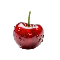 saftig rot Apfel mit Tröpfchen von Wasser, perfekt zum ein gesund Snack generativ ai. png