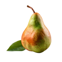 Ripe Pear with Water Drops on Transparent Background. Digital Illustration. png