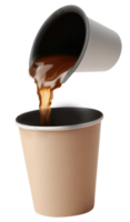 eccitante nero tè o caffè a partire dal carta tazza 3d icona. png