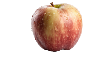 réaliste mûr Pomme avec gouttelettes de eau, parfait pour une en bonne santé casse-croûte génératif ai. png