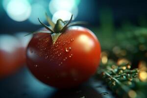 Glowing Tomatoes Cultivation under Artificial UV Light for Optimal Growth and Nutrition photo