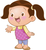 linda pequeño niños niña o niños dibujos animados personaje png