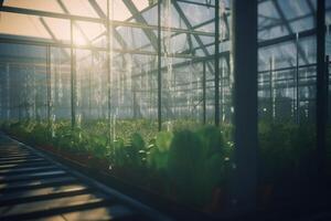 Intelligent Farming AI-Powered Greenhouse Concept Illustration photo