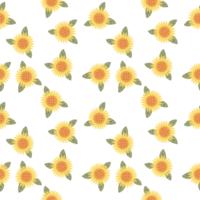 Sunflower pattern seamless background PNG