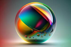 An abstract colorful sphere. Digital Illustration. Design Concept photo