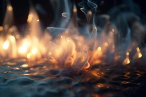 Vibrant 3D Illustration Depicting the Chemical Process of Combustion in Action photo