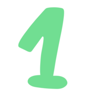 Number one with light green png