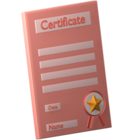 icône 3d de certificat png