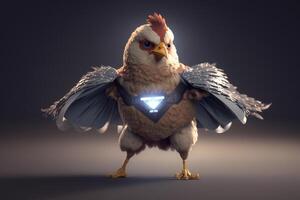 The Majestic Rooster in Superhero Costume photo