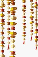 Vibrant Chinese Paper Garland Decoration on White Background photo