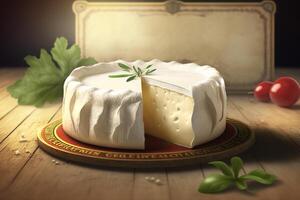 complacer en el cremoso delicias de queso Camembert queso desde Normandía ai generado foto