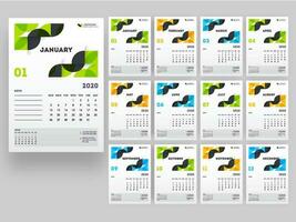 Yearly desk calendar design. vector