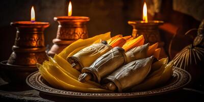 Celebrating the Feast of the Presentation Still Life with Candles for Dia de la Candelaria photo