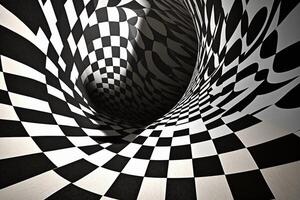 3D Vortex Chessboard Pattern AI generated photo