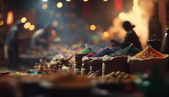 Exploring the vibrant chaos of an Indian bazaar A riot of colors and spices photo