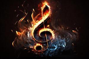 Abstraction of fire violin key photo