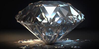 de cerca de espumoso diamante ilustración con reluciente reflexiones ai generado foto