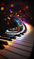 Musical Vortex An Abstract Composition of Piano Keys Representing Sound Waves photo