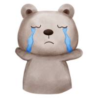 brown bear emotions cry png