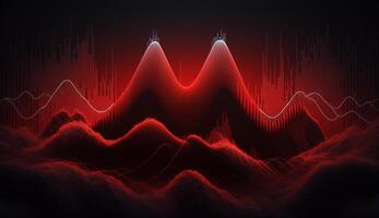Ruby Radiance Abstract Red Frequencies on Dark Background photo