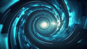 Dimensions Collide Abstract Representation of a Vortex Tunnel Leading to Time Travel Portal photo