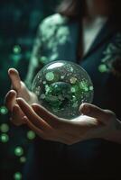 Green Energy Holding the World in Your Hands photo