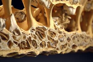 Magnified View of Bone Structure Under the Microscope AI generated photo